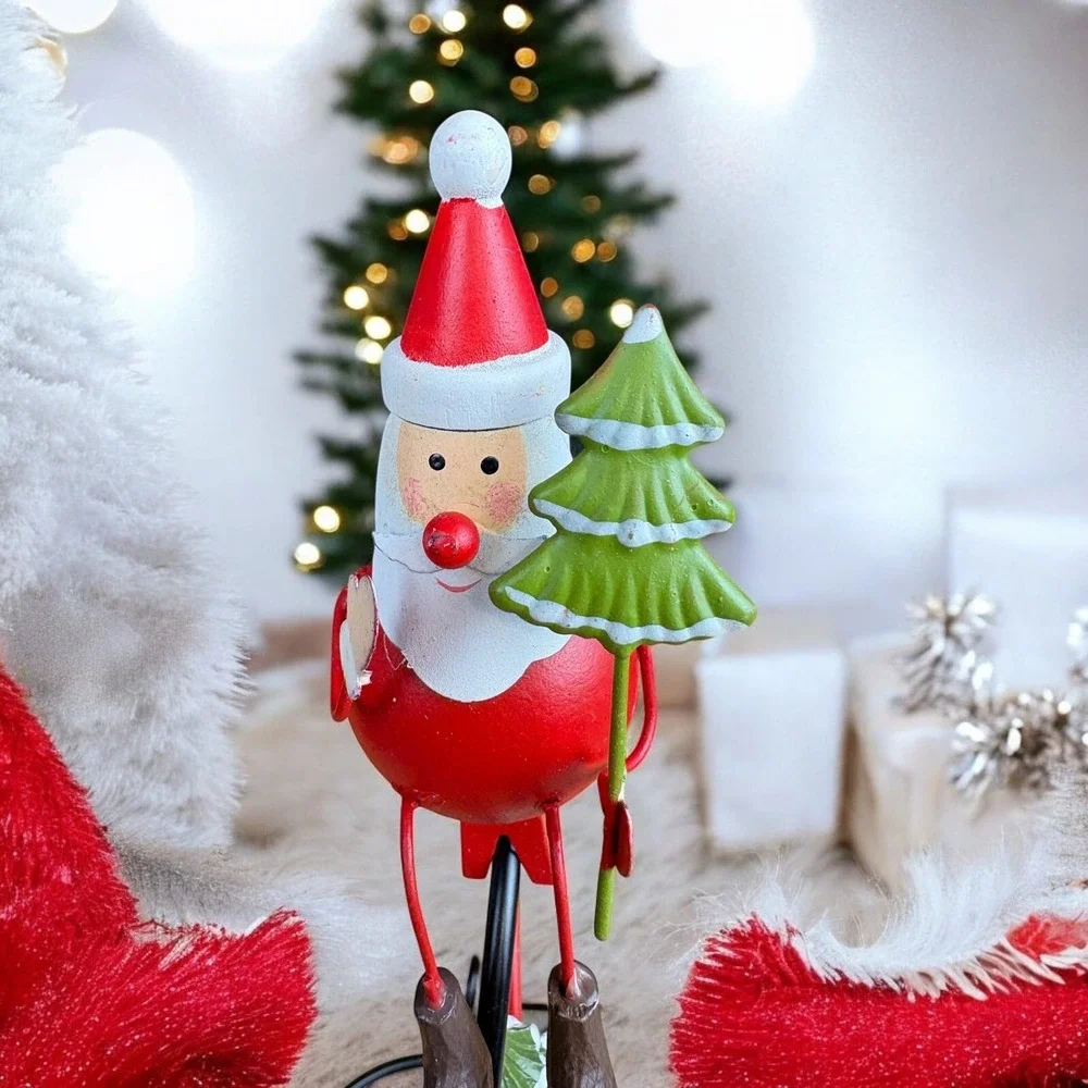 Metal‎ Santa C-Shaped Christmas Ornament With A Christmas Tree 6